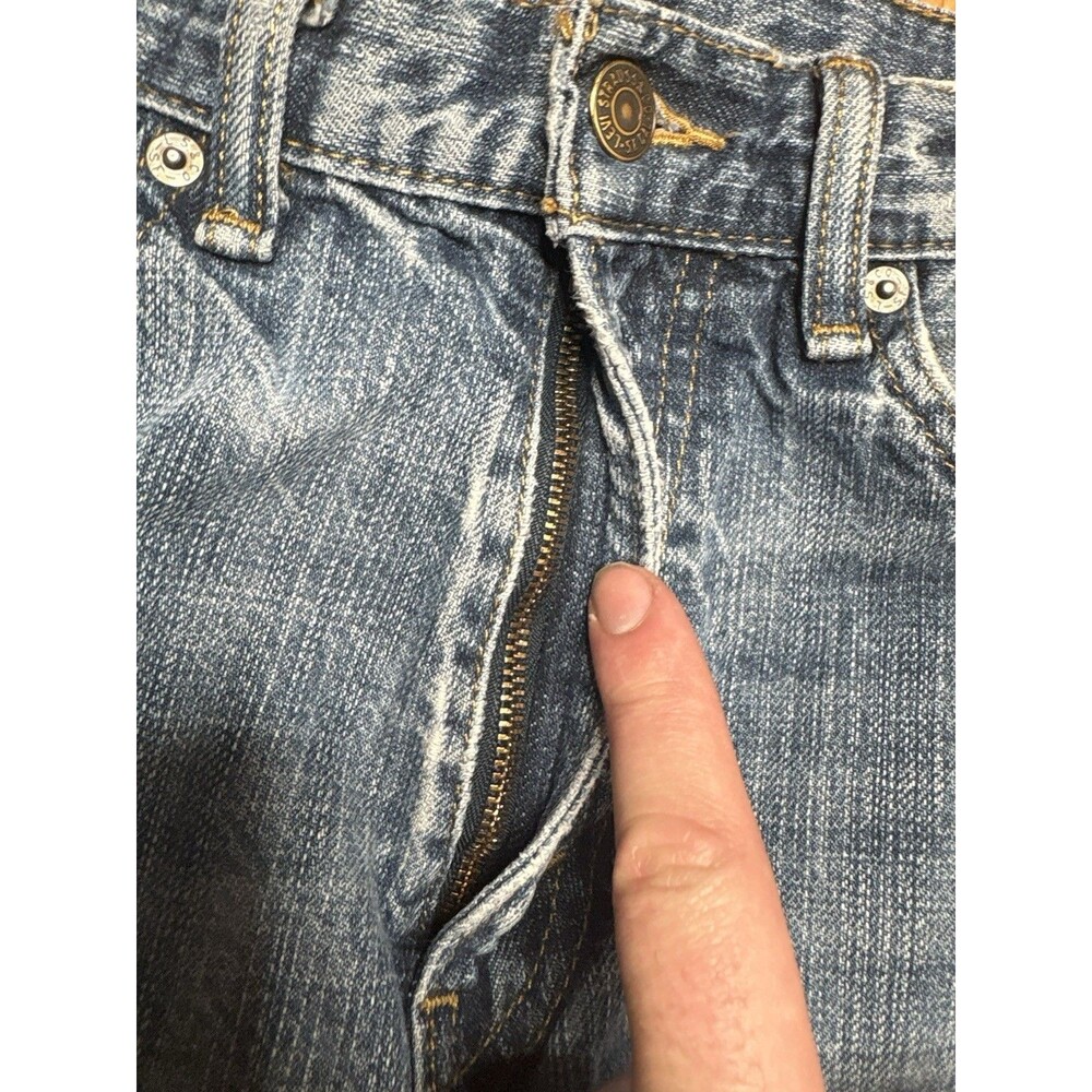 Levis 505 Jeans Men 32x32 Regular Fit Straight Classic Denim Medium Wash Blue - Picture 3 of 9